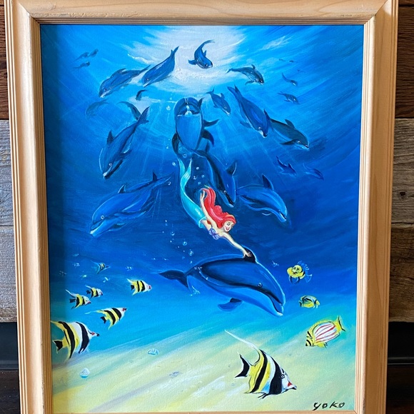 Yoko signed little mermaid painting - Picture 3 of 5
